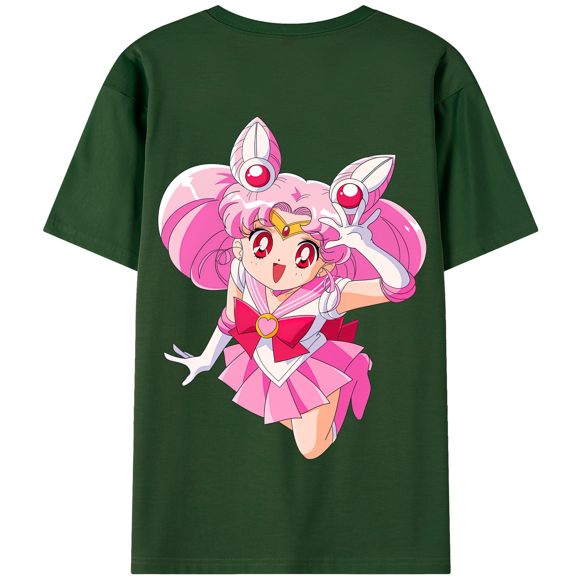 （画像用） 美少女戦士セーラームーン ちびうさ Sailor Moon Chibiusa Tsukino Usagi Small Lady Serenity 綿100％半袖Tシャツ（背面プリント）